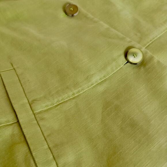 Piazza Sempione Italy Suit Jacket IT 40 Small Chartreuse Blazer Cotton Buttons - Picture 4 of 7